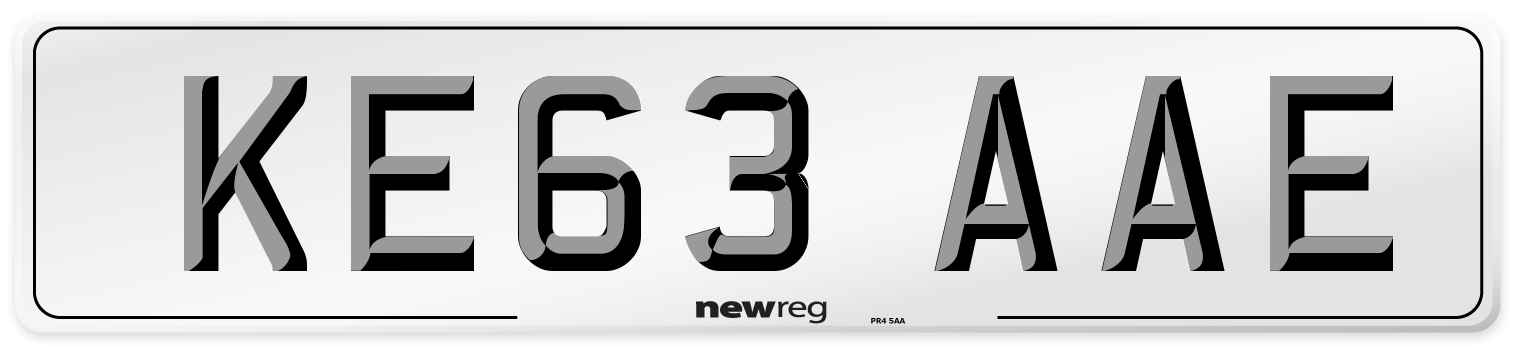 KE63 AAE Number Plate from New Reg